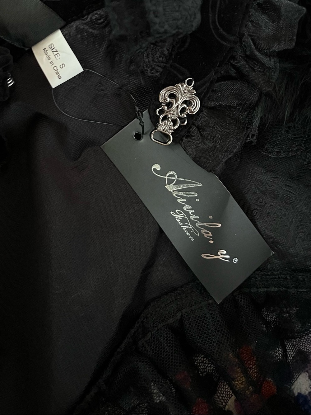 Black Lace Ostrich Feather Bolero Topper Top Gothic Victorian Halloween Costume - Picture 9 of 12